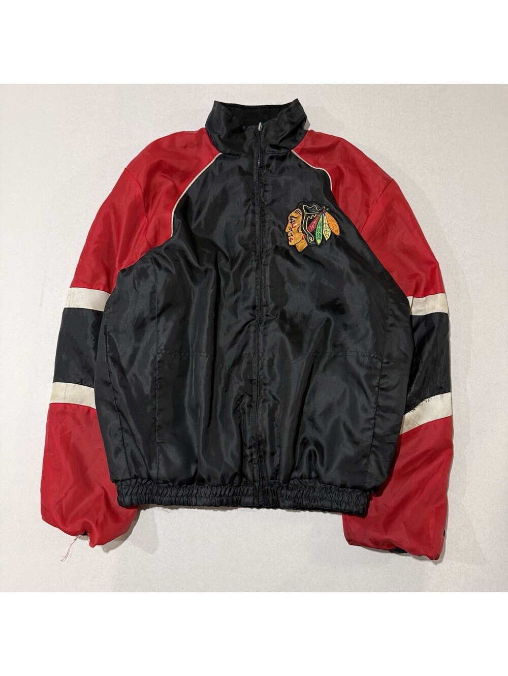 Vintage 90s Chicago Blackhawks Jacket Size XL Hockey G-III Distressed Men’s